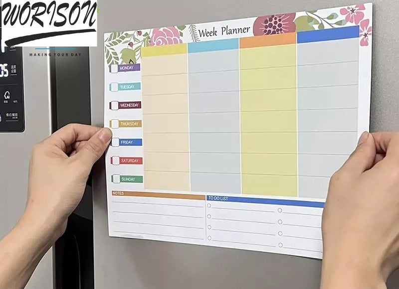 Worison Magnetic Weekly Whiteboard Planner – Reusable Dry Erase to-Do List Board, Includes 1 Paint Pen with Eraser Cap for Notes, Reminders & Schedules (Design-2) - Image 3