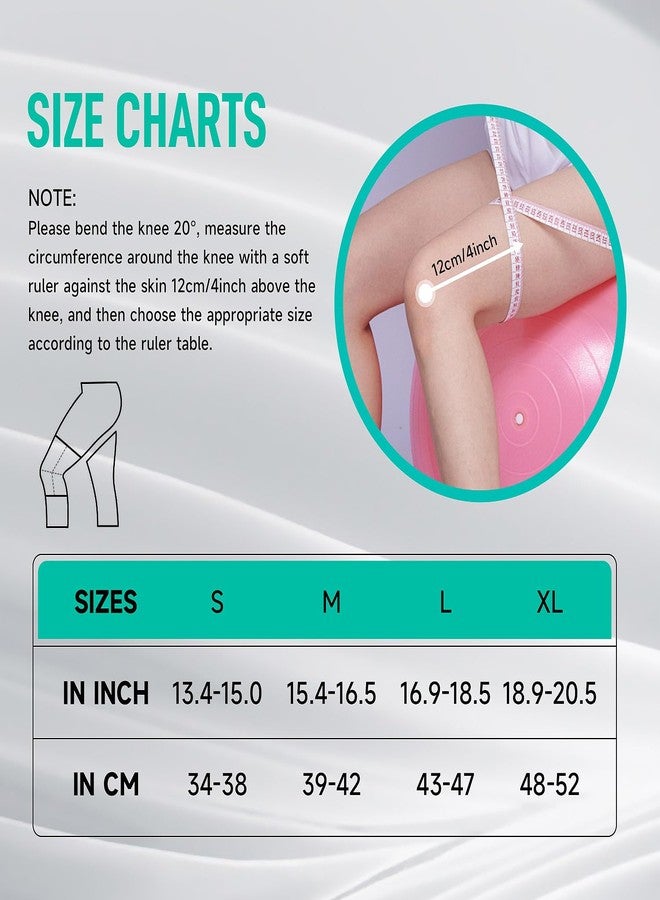 Domaste Sport Knee Brace for Women & Men - Knee Compression Sleeve for Running Knee Pain, Workout Sports Brace for dancing, Basketball, Fitness, Hiking (Geometric ＆ Wave, L, 2 Pack) - Image 5