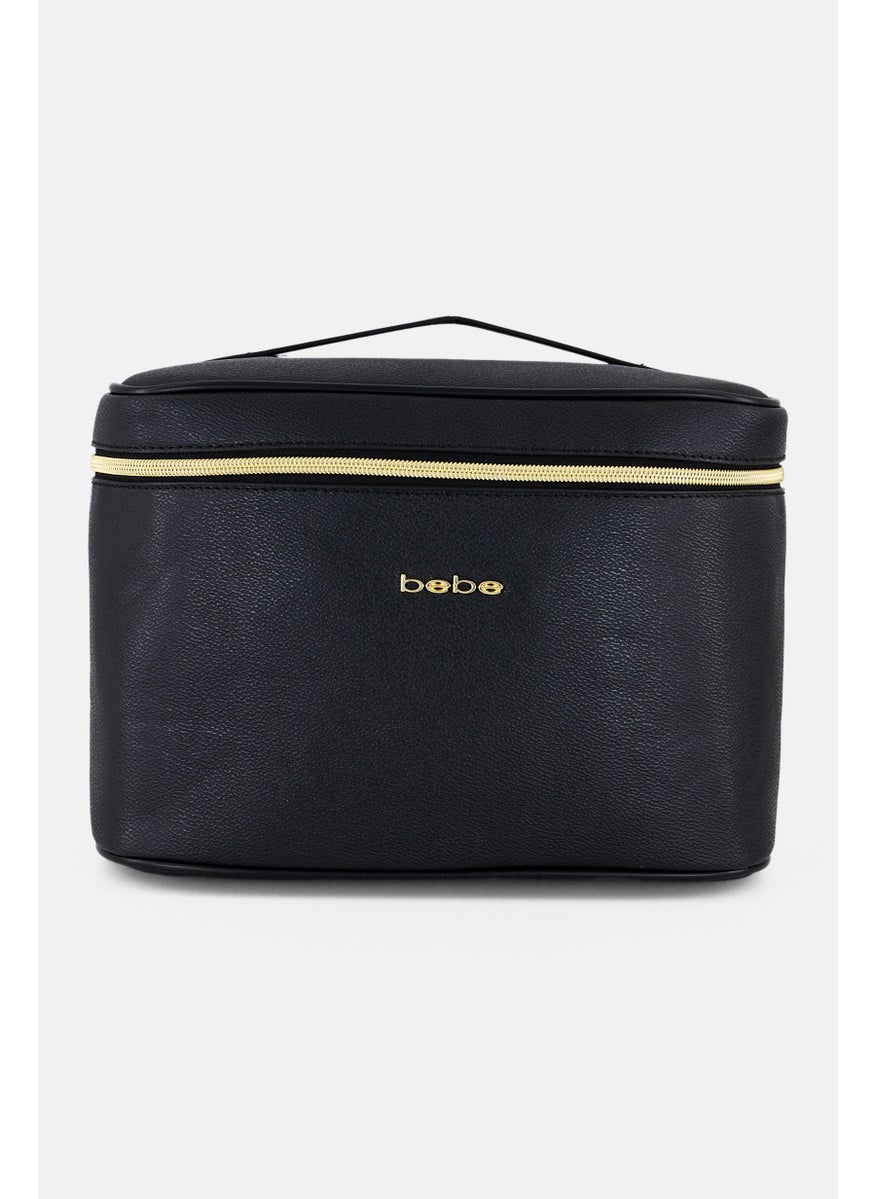 bebe Women Brand Logo Cosmetic Bag, Black  - Image 1