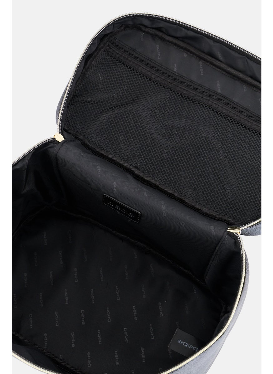 bebe Women Brand Logo Cosmetic Bag, Black  - Image 2