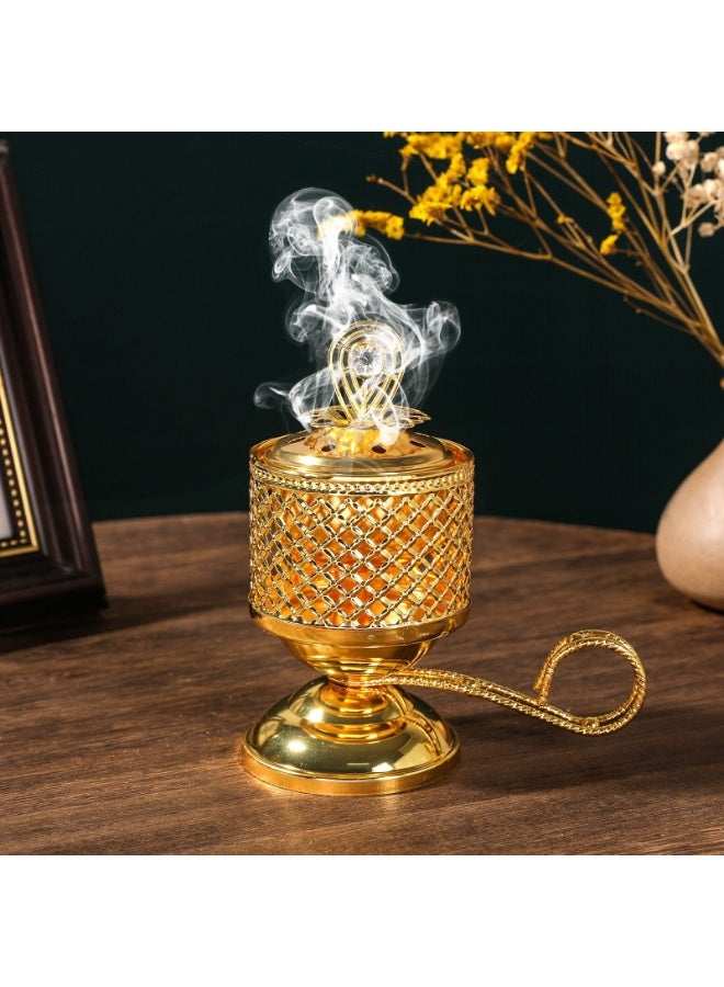 Nariele Gold Iron Carbon Fire Aromatherapy Stove Fragrance Insert Handheld Ornament - Image 2