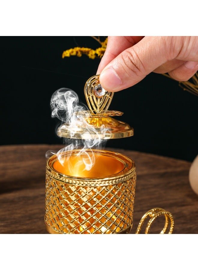 Nariele Gold Iron Carbon Fire Aromatherapy Stove Fragrance Insert Handheld Ornament - Image 4