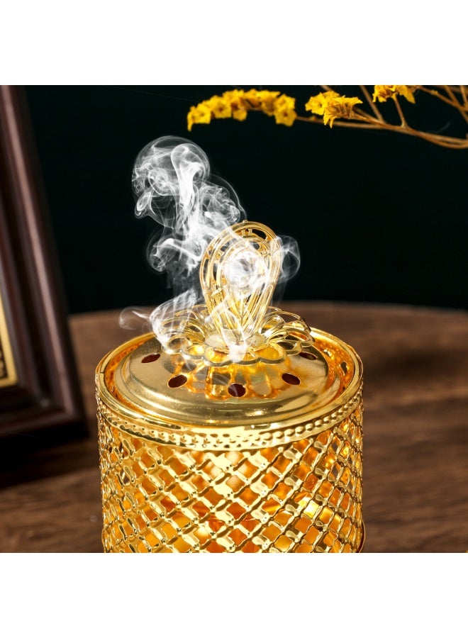 Nariele Gold Iron Carbon Fire Aromatherapy Stove Fragrance Insert Handheld Ornament - Image 5