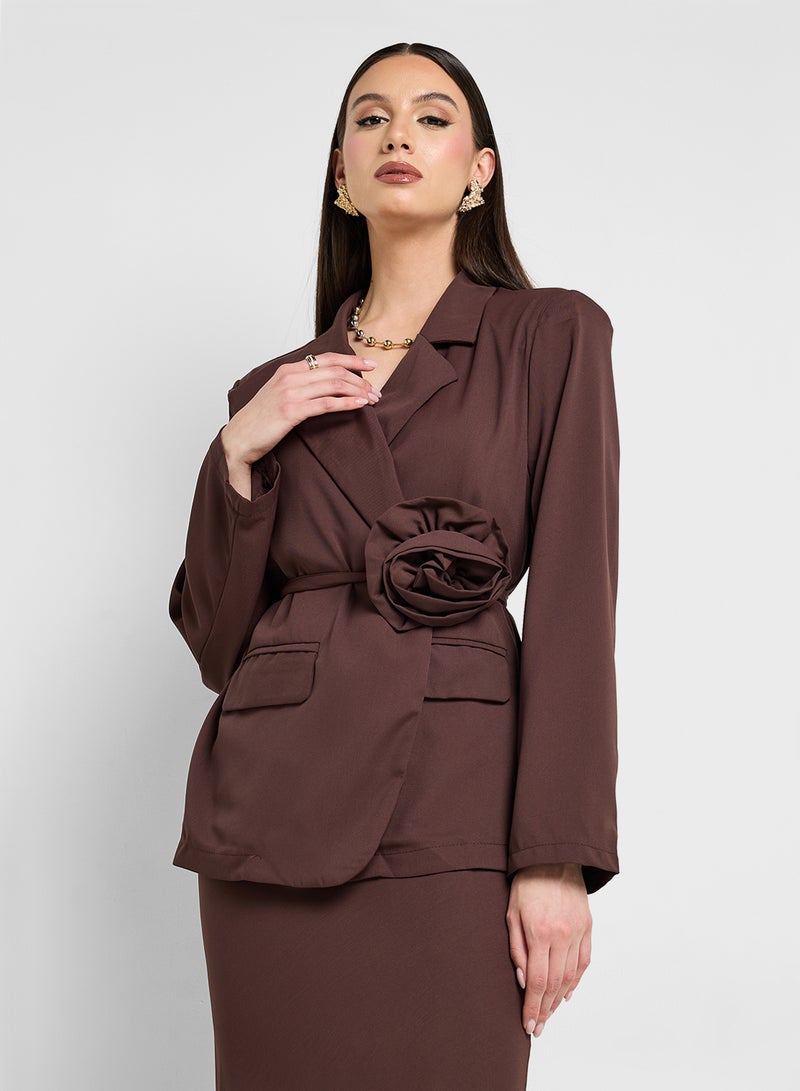 Khizana Self Tie Blazer & Skirt Set  - Image 3