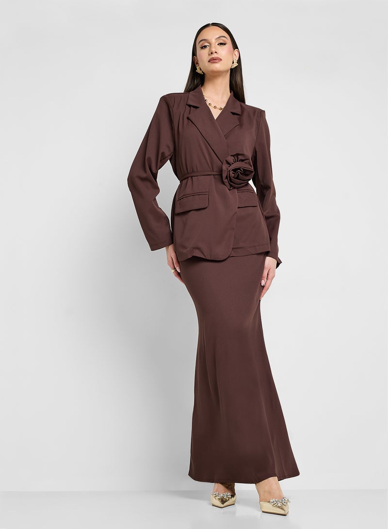 Khizana Self Tie Blazer & Skirt Set  - Image 5