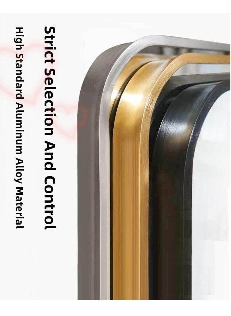 ديكور هيلز مرآة مقوسة كاملة الطول - مرآة عصرية وأنيقة كاملة الجسم لغرفة النوم، وغرفة المعيشة، وغرفة المكياج، والحمام - مثبتة على الحائط أو قائمة بذاتها - تصميم كبير ومتين - إطار أسود، 80×180 سم - Image 3