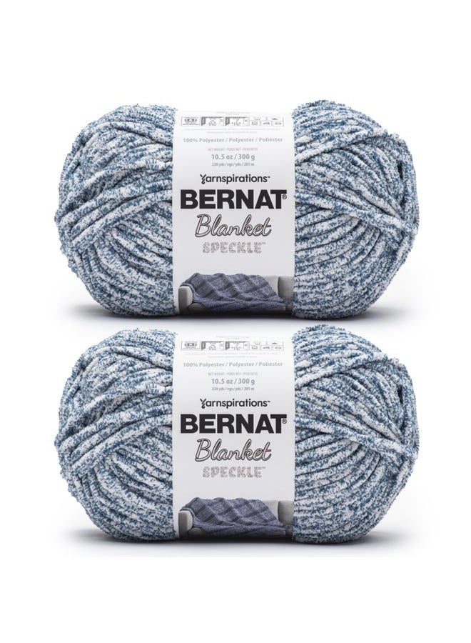 Bernat Blanket Speckle Squall Yarn - 2 Pack of 10.5oz/300g - Polyester - #6 Super Bulky - 220 Yards - Knitting & Crochet - Image 1