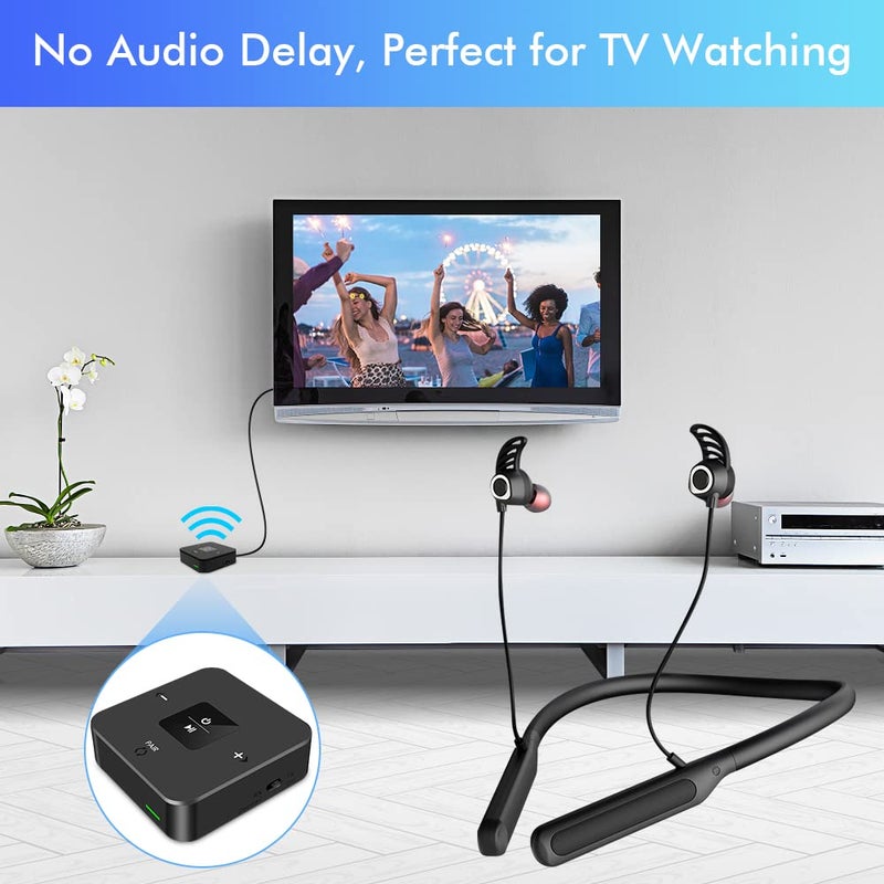 Golvery Bluetooth Headphones Transmitter for TV Watching, Neckband Wireless Stereo Earphones Earbuds Set w/Transmitter Adapter for Optical Digital RCA 3.5mm Aux TVs, Plug n Play No Audio Delay - Image 3