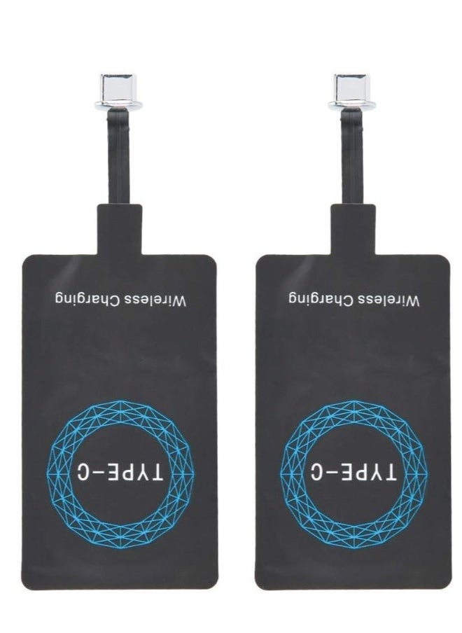 Generic - 2Pcs Type C Adapter with Fast and Smart Microchip Technology, Magic Tag USB C Wireless Charging Receiver Chip for All Type C Cellphones - Image 1