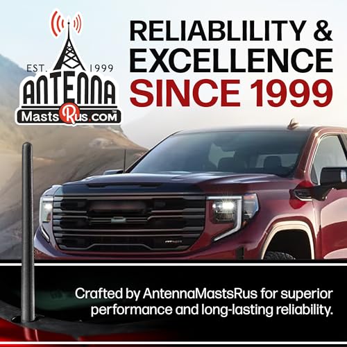 AntennaMastsRus Short Rubber Antenna for GMC Sierra 1500 (2006-2025) - German Engineered with Internal Copper Coil for Enhanced Signal Reception - Car Wash Proof & Easy Install - 6 3/4 Inch - Image 2