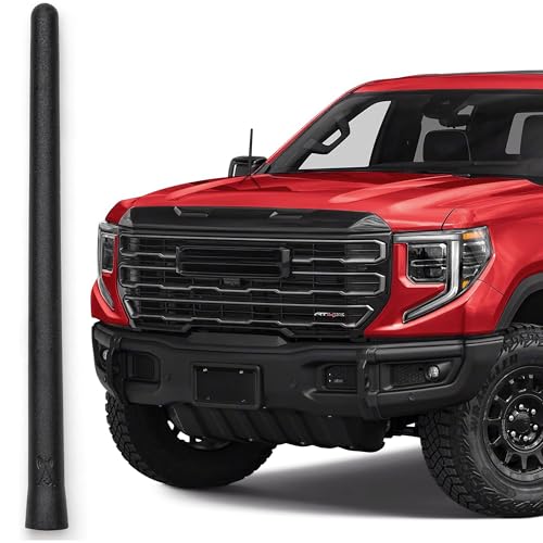 AntennaMastsRus Short Rubber Antenna for GMC Sierra 1500 (2006-2025) - German Engineered with Internal Copper Coil for Enhanced Signal Reception - Car Wash Proof & Easy Install - 6 3/4 Inch - Image 1