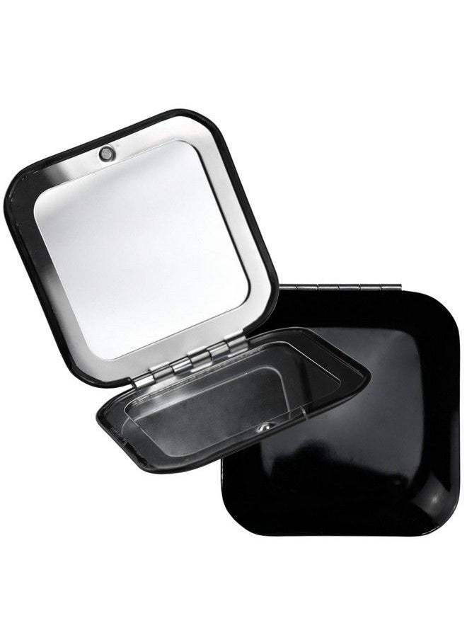 Iconikal Metal Compact Vanity Travel Purse Makeup Mirror 1X 3X Magnifying Black 2Pack For Pocket Clutch  - Image 1