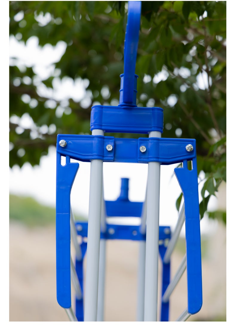 Home Care - Home Care 3 Layer Stainless Steel Clothes Stand for Drying Cloth Drying Stand Cloth Stand for Drying Clothes Foldable Coat Rack (Blue) - Image 1