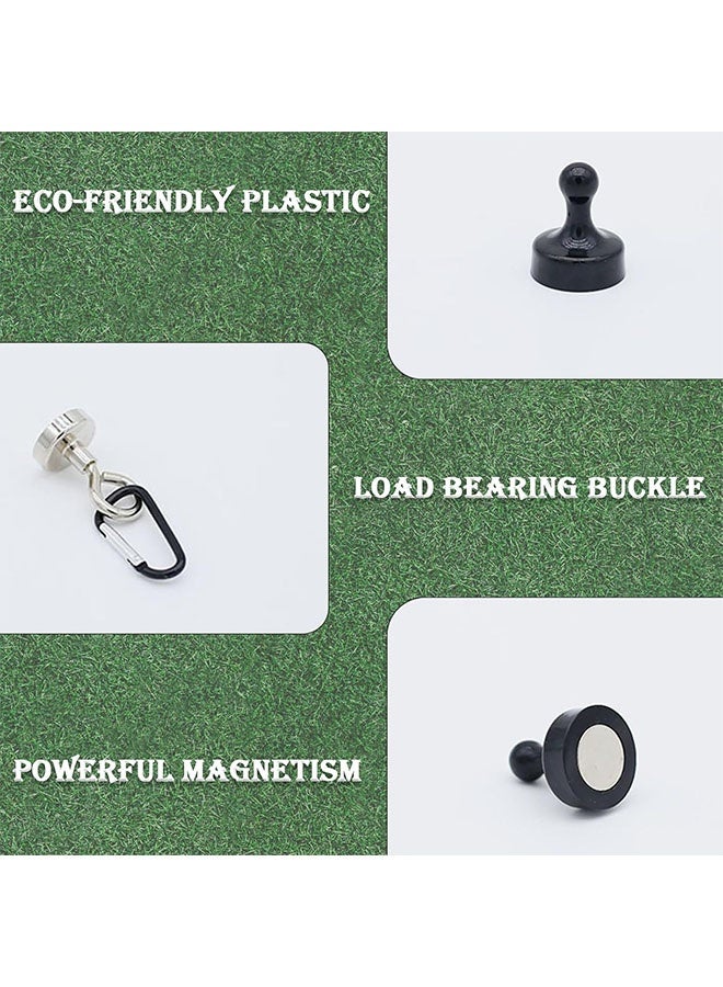 خطافات مغناطيسية، مغناطيسات نوديميوم قوية جداً مع خطاف كاريبينر، خطافات مغناطيسية قابلة للدوران للرحلات البحرية والشواء والتخييم - عبوة من 4 أسود - Image 3