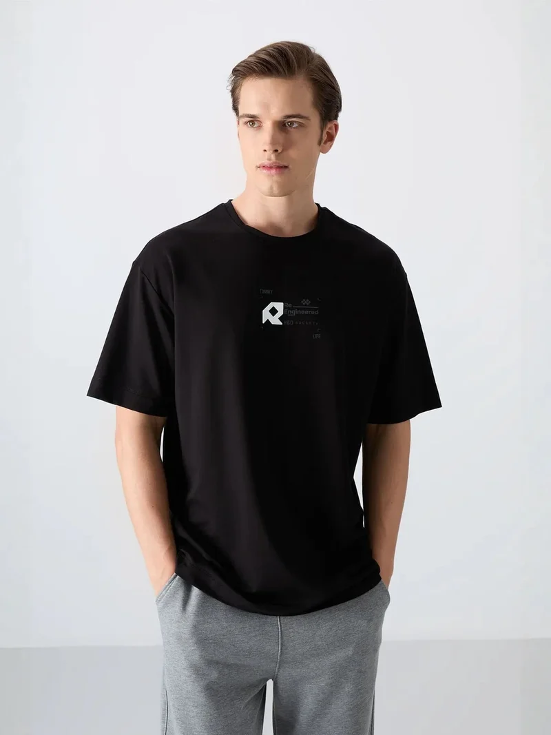 TOMMYLIFE TOMMY Oversized Logo Crew Neck T-Shirt