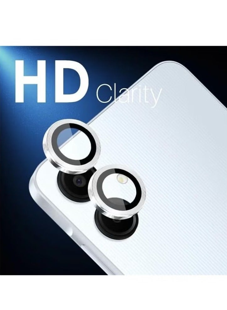 Compatible with Camera Lens Protector for Samsung Galaxy A06 Accessories, 9H Tempered Glass Screen Protector with Individual Metal Rings for Samsung A06, Case Friendly, Anti-Scratch (Silver)  - Image 2