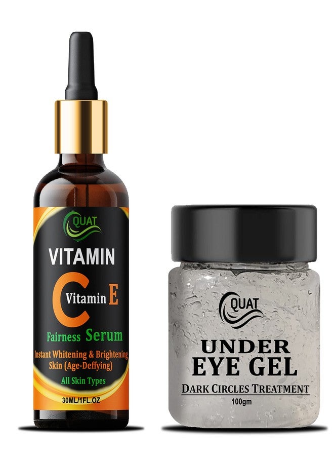 Quat Combo Pack Vitamin C with E Face Serum With Vitamin C Face Gel for All Skin Types (serum + under eye gel) - Image 1