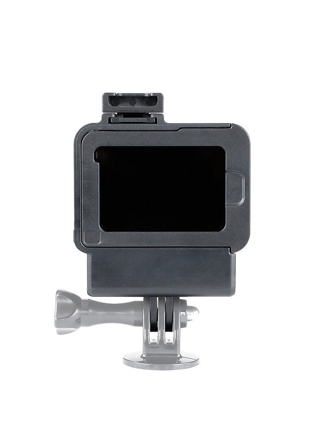 Vlog Case Action Camera Housing Shell Vlogging Cage Frame with Cold Shoe Mount for GoPro Hero 7 6 5 Black for External Microphone & Pro 3.5mm Mic Adapter