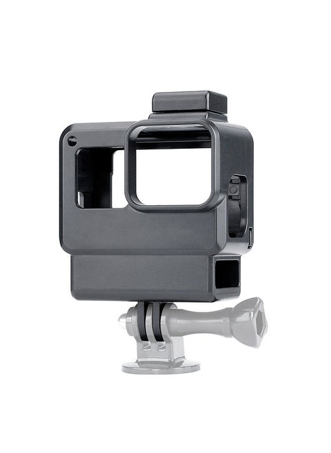Vlog Case Action Camera Housing Shell Vlogging Cage Frame with Cold Shoe Mount for GoPro Hero 7 6 5 Black for External Microphone & Pro 3.5mm Mic Adapter