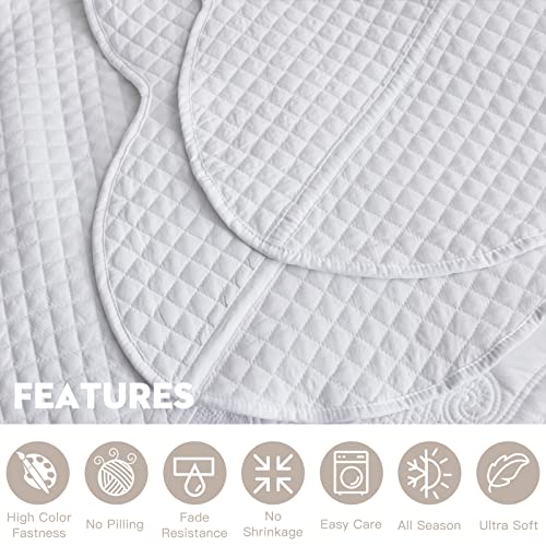 Blythease Oversized King Bedspread 128x120 Extra Wide, Paisley Pattern Design, Lightweight Bedding Cover, Reversible, 5 Piece, 100% Microfiber, Pure White - Image 5