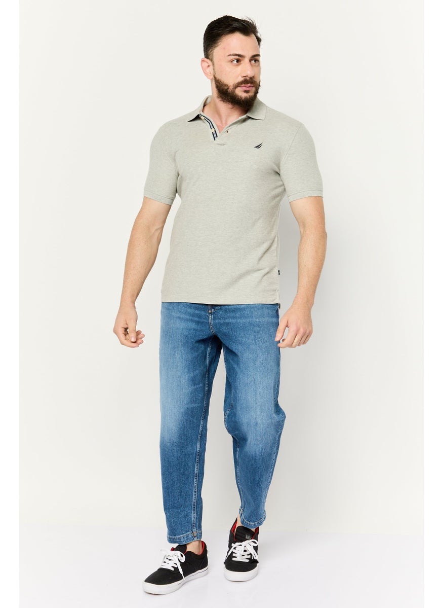 NAUTICA Men Slim Fit Short Sleeves Embroidered Logo Polo Shirts, Grey  - Image 3