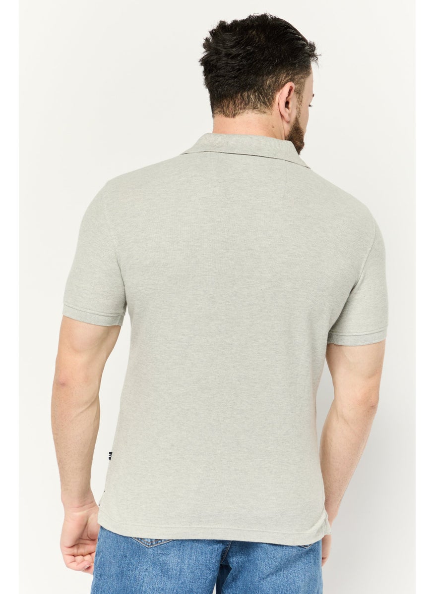 NAUTICA Men Slim Fit Short Sleeves Embroidered Logo Polo Shirts, Grey  - Image 4