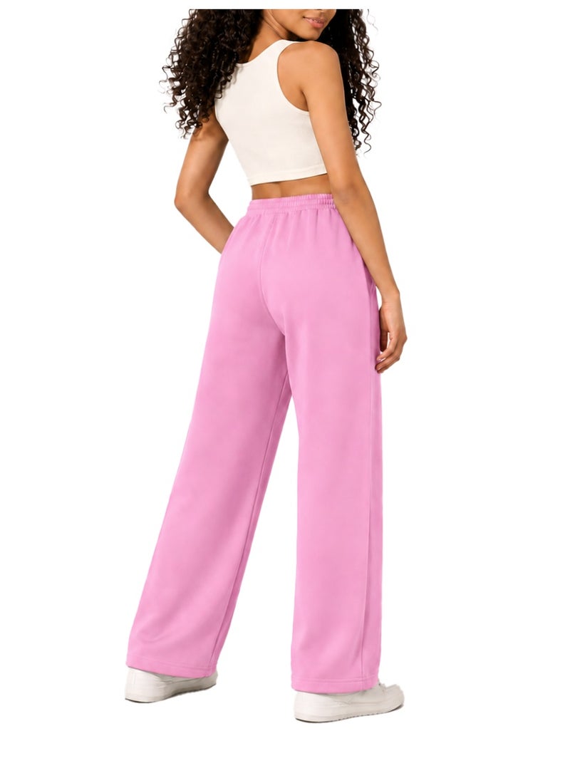 Nileton Sweatpants Wide Leg With Line For Kids & Teens – High Waist - Side Pockets Drawstring Pants for Girls - casual loose sports Pants - Daily wear Sportswear - Image 4