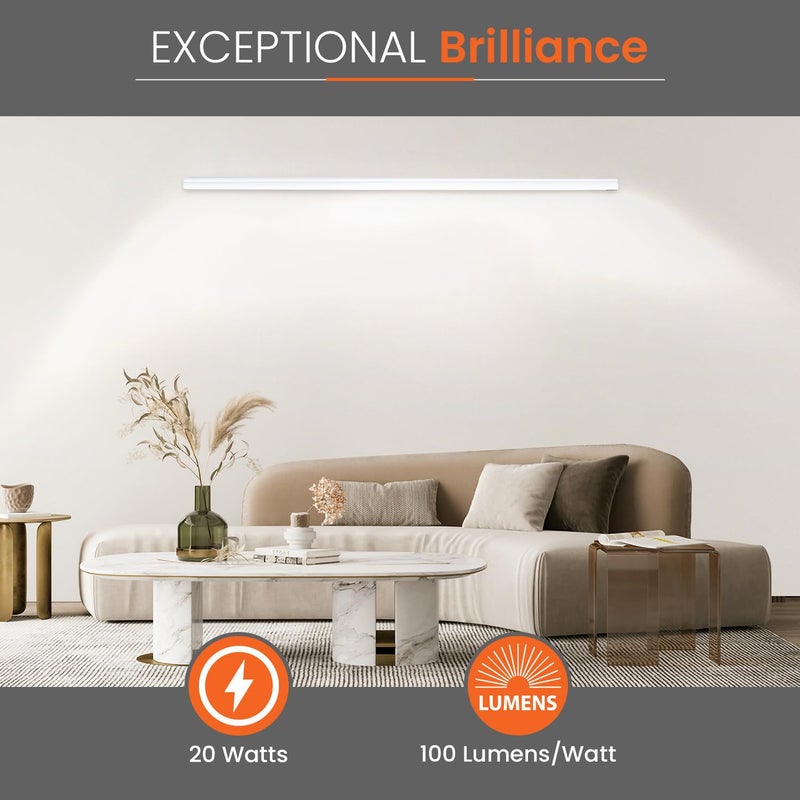 Orient Electric شريط LED جريس برو 20 واط | 2000 لومن إضاءة ساطعة | ضوء أنبوب LED للمنزل | تصميم أنيق وعصري | هيكل بولي كربونات غير قابل للكسر | عبوة من 4 - Image 3