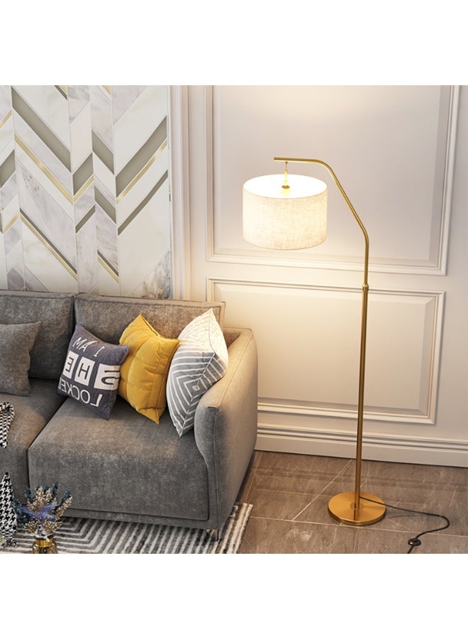 Gold Arc Floor Lamp Dimmable LED Standing Tall Modern Linen Shade Adjustable Color Brightness - Image 3