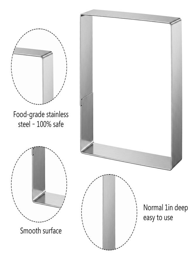 HaiFafafaing 5 Pcs Square Cookie Cutter - Stainless Steel Metal Cookie Cutters - Biscuit Sandwich Cutter Square Egg Cookies Cake Molds for Fondant Cake, Cookies, Biscuits & DIY Party Decor | 2" 2.5" 3" 3.5" 4" - Image 4