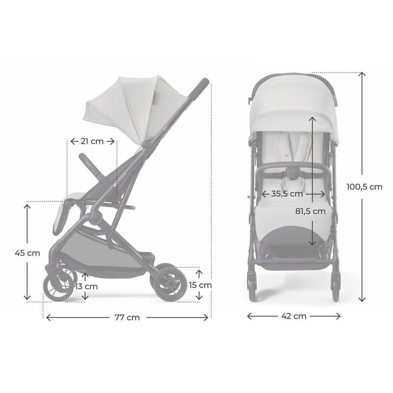 Kinderkraft - Indy 3 Compact Stroller - Urban Grey - 26824 - Image 2