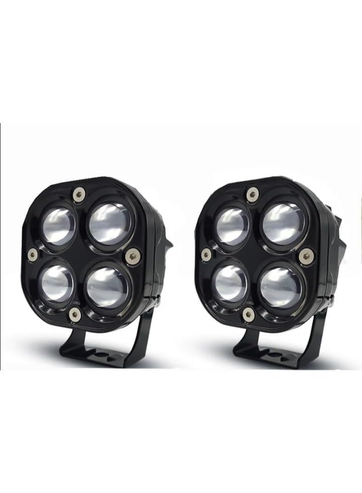 شيزا ستار مصباح عمل LED، مصابيح كشاف دائرية 3 بوصات/4 كبسولات، مصباح كشاف للدراجات النارية 4x4، مصابيح ضباب للطرق الوعرة، 12 فولت/24 فولت - Image 1