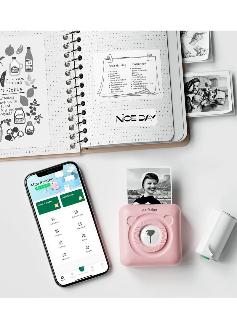 بيري بيدج بيريبيج ستيكر لاصق حراري ملون مقاوم للماء والزيت والخدوش وخالي من BPA والسام (ورق حراري لاصق ملون) 3 لفات/صندوق، مناسب لطابعة بيريبيج A6 - Image 3