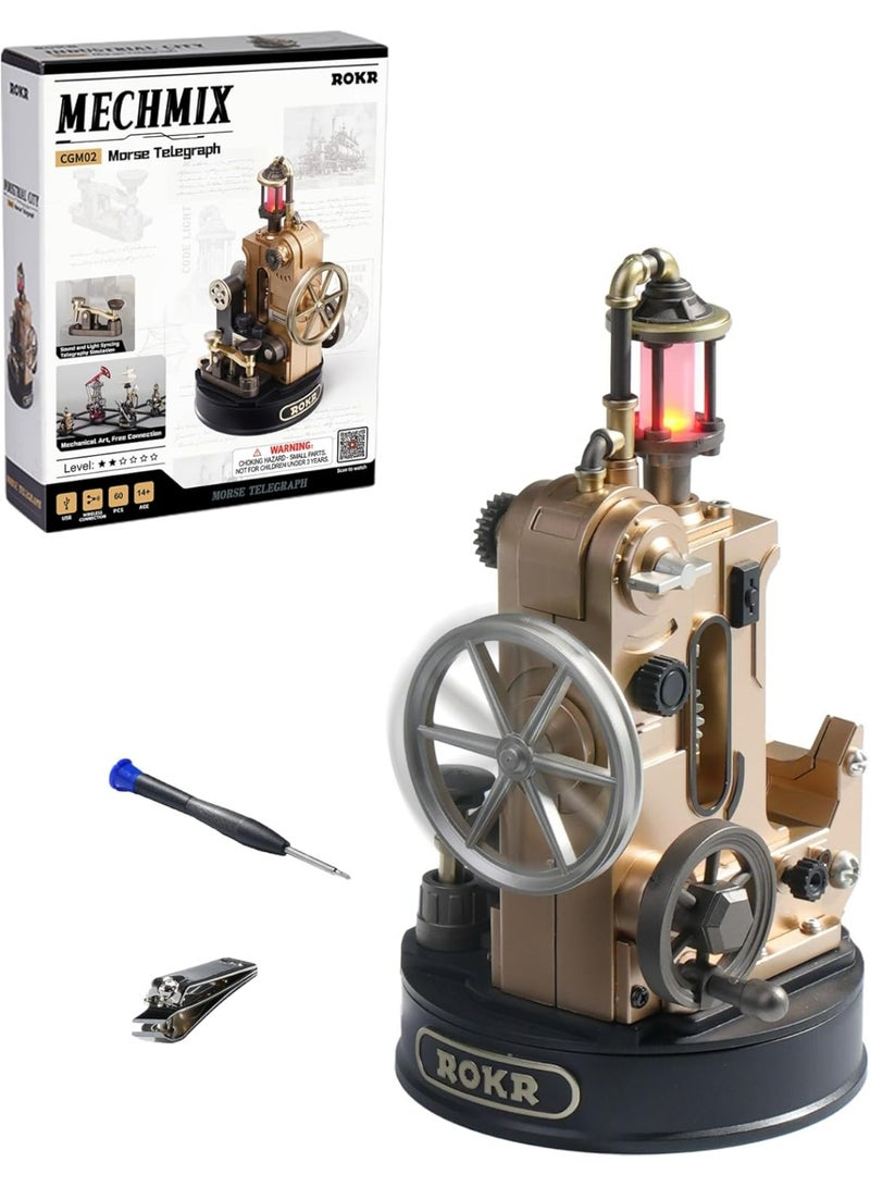 ROKR ROBOTIME ROKR Morse Telegraph Mechanical 3D Puzzle CGM02 - Image 1