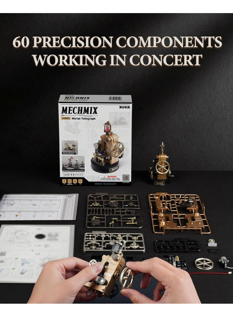 ROKR ROBOTIME ROKR Morse Telegraph Mechanical 3D Puzzle CGM02 - Image 5