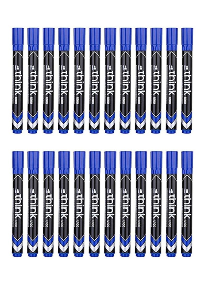 Deli 24-Piece Permanent Marker Bullet Tip Blue Ink - Image 1