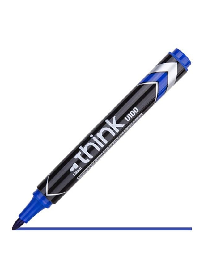 Deli 24-Piece Permanent Marker Bullet Tip Blue Ink - Image 3