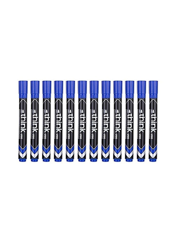 Deli 24-Piece Permanent Marker Bullet Tip Blue Ink - Image 4