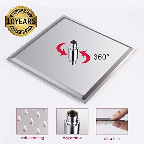 SBD 12 X 12 inch Ultra Slim Stainless Steel Over-Head Rain Shower for Bathroom (Silver, 12 x 12) - Image 3