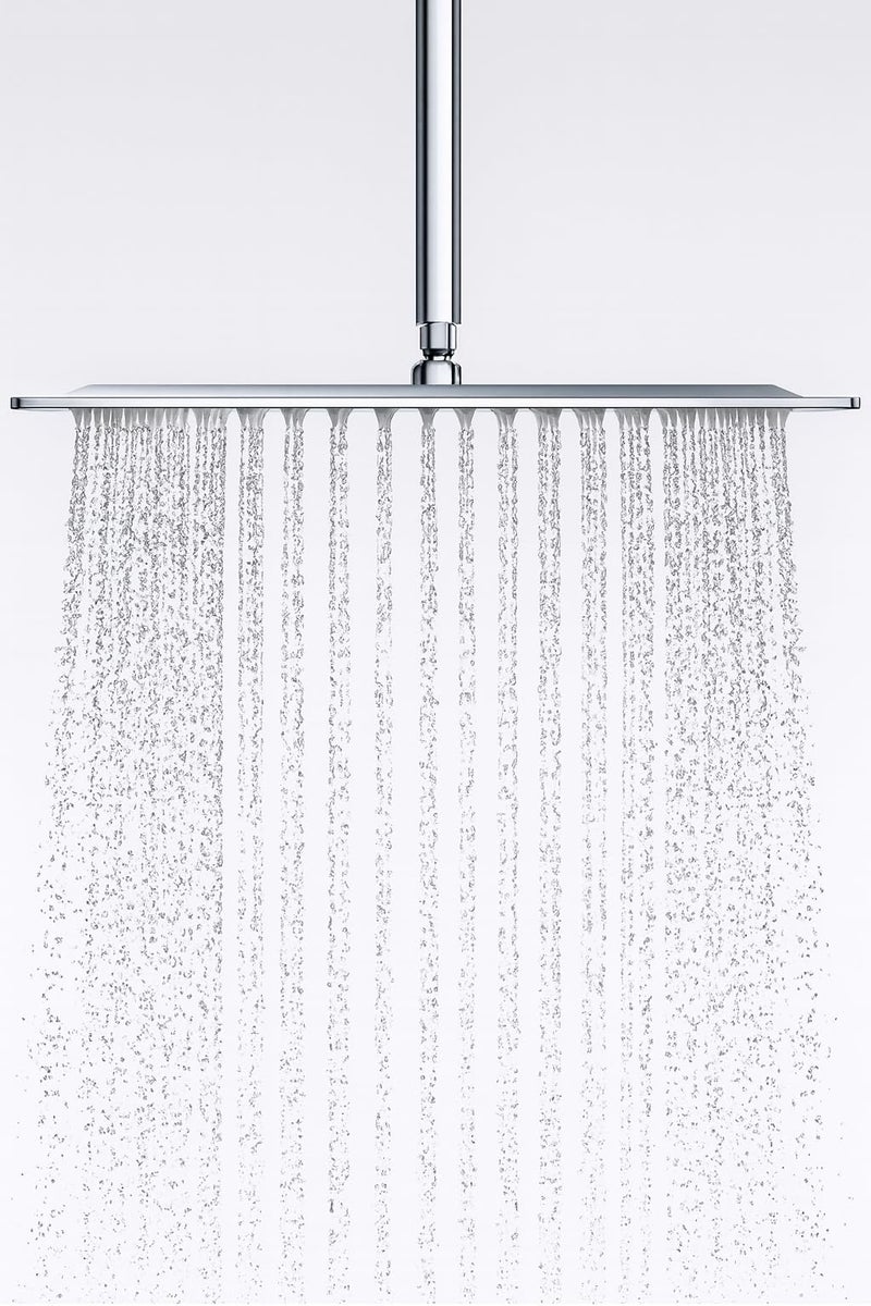 SBD 12 X 12 inch Ultra Slim Stainless Steel Over-Head Rain Shower for Bathroom (Silver, 12 x 12) - Image 1