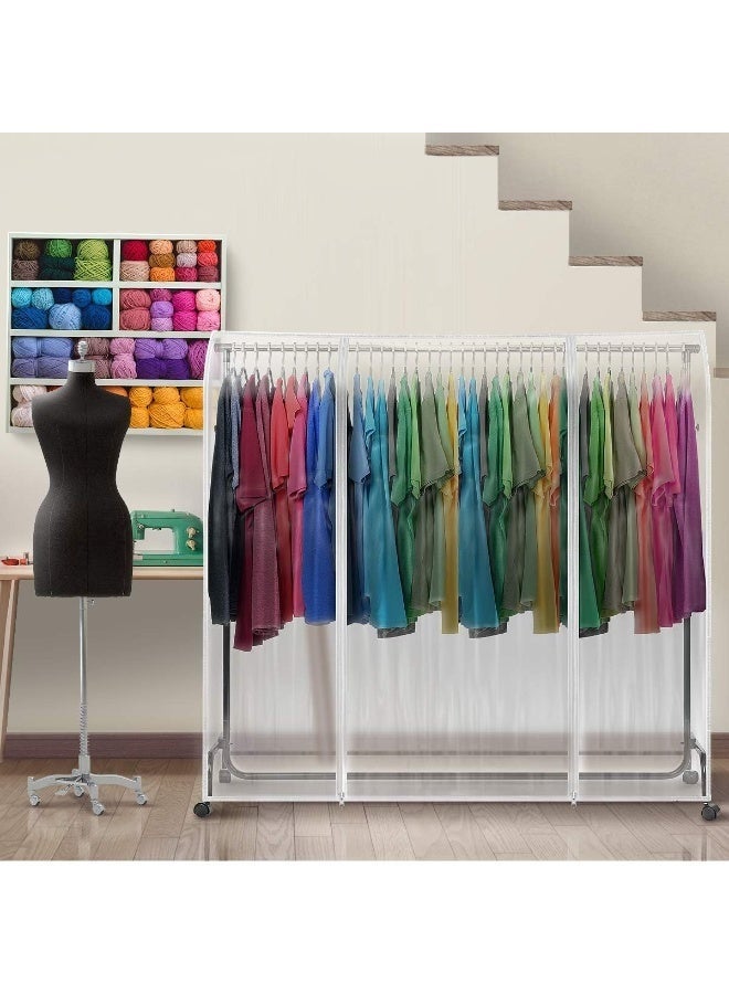Arabest Clear Garment Rack Cover, 150x50x150cm Dustproof Clothes Rack Cover Hanging garment bags with Zipper Waterproof Wardrobe Clothing Hanger for Dresses, Suits, Coats - Image 5