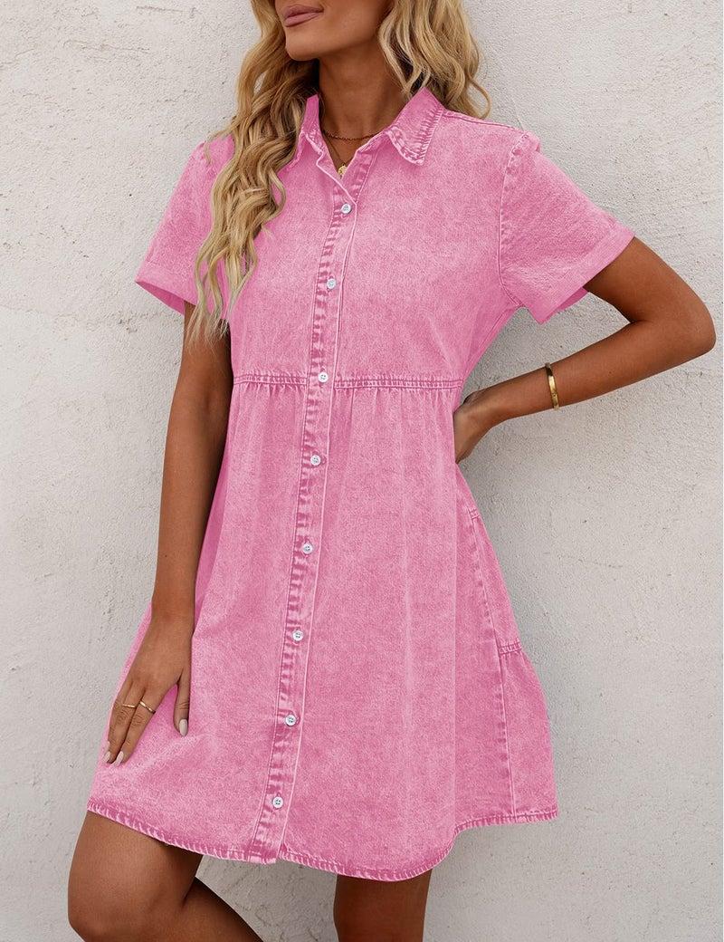 GRAPENT Summer Dresses for Women 2026 Casual Fall Dress for Women Flower Dress Womens Summer Dresses Knee Length Short Pink Homecoming Party Cocktail Concert Outfits Color Aurora Size XL - Image 4