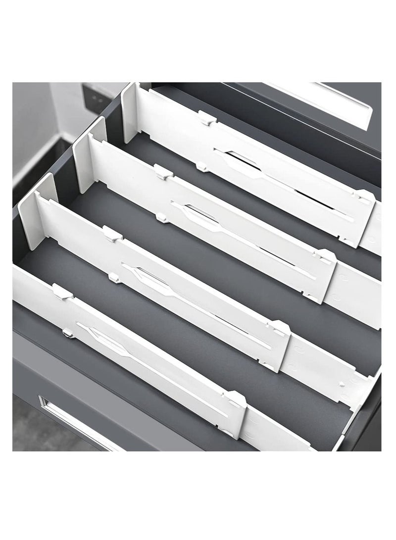 سيوسي قابل للتعديل درج فاصل 4 مجموعات ، درايزر منظم فاصل 55-32.6cm للتوسيع ، وتستخدم لفصل الملابس وأدوات المطبخ ، متعدد الوظائف منظم الحمام غرفة نوم مكتب مضمد - Image 1