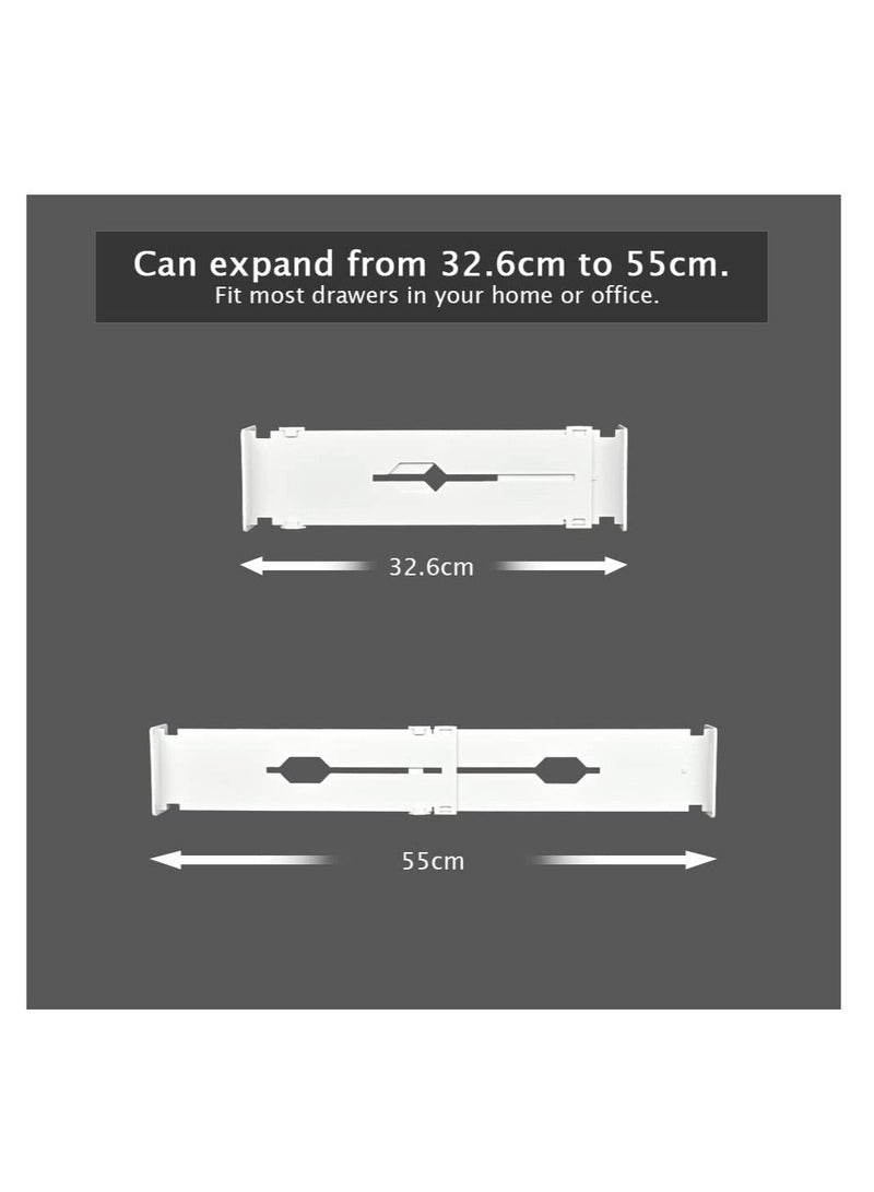 سيوسي قابل للتعديل درج فاصل 4 مجموعات ، درايزر منظم فاصل 55-32.6cm للتوسيع ، وتستخدم لفصل الملابس وأدوات المطبخ ، متعدد الوظائف منظم الحمام غرفة نوم مكتب مضمد - Image 4