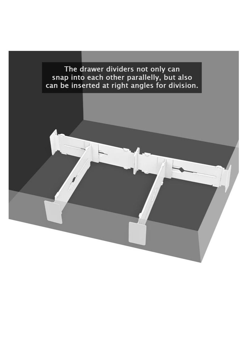 سيوسي قابل للتعديل درج فاصل 4 مجموعات ، درايزر منظم فاصل 55-32.6cm للتوسيع ، وتستخدم لفصل الملابس وأدوات المطبخ ، متعدد الوظائف منظم الحمام غرفة نوم مكتب مضمد - Image 5