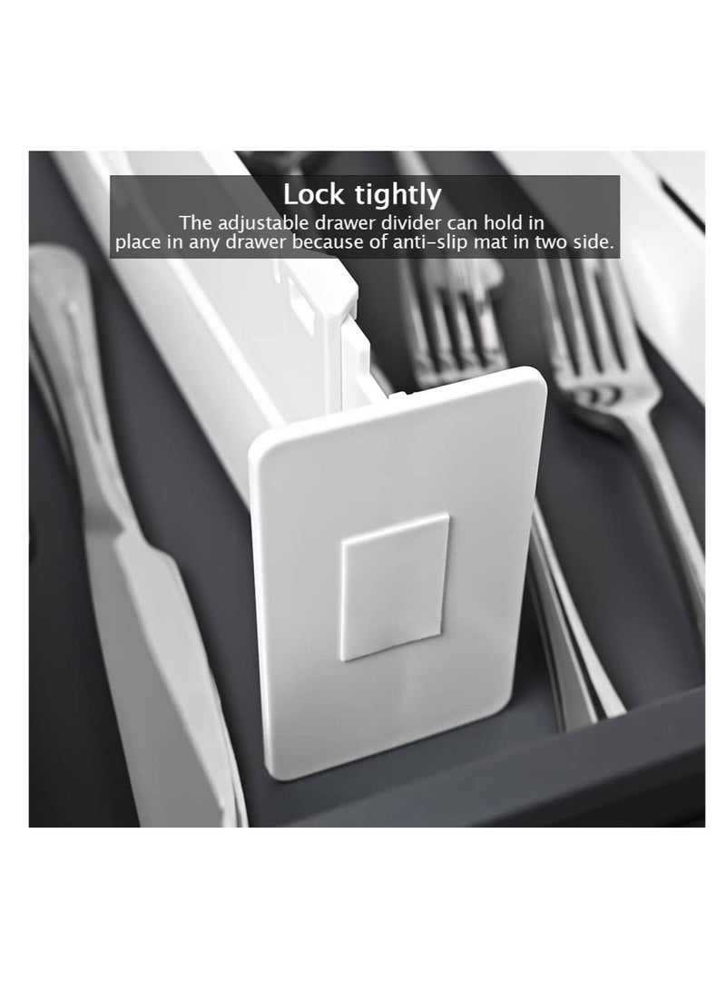 سيوسي قابل للتعديل درج فاصل 4 مجموعات ، درايزر منظم فاصل 55-32.6cm للتوسيع ، وتستخدم لفصل الملابس وأدوات المطبخ ، متعدد الوظائف منظم الحمام غرفة نوم مكتب مضمد - Image 2