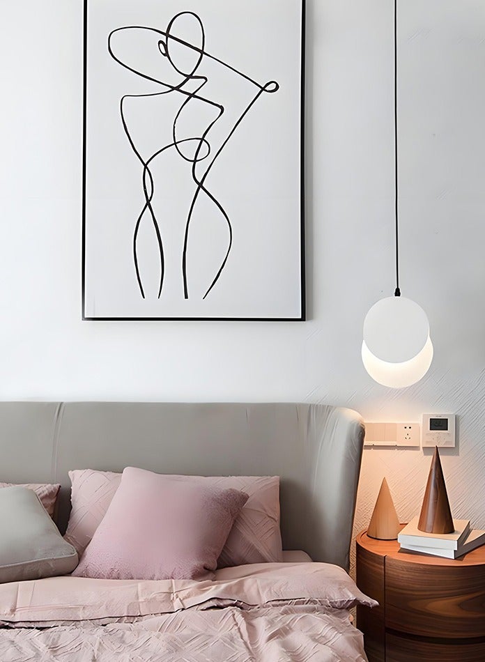 Vmax Modern Pendant Light | 3 Color- (Warm-Neutral-Cool White) LED Hanging Ceiling Light for Bedroom, Living Room, Dining, Kitchen Island | Minimalist Chandelier Drop Light (8W- WH- 22CM- 3Color) - Image 4