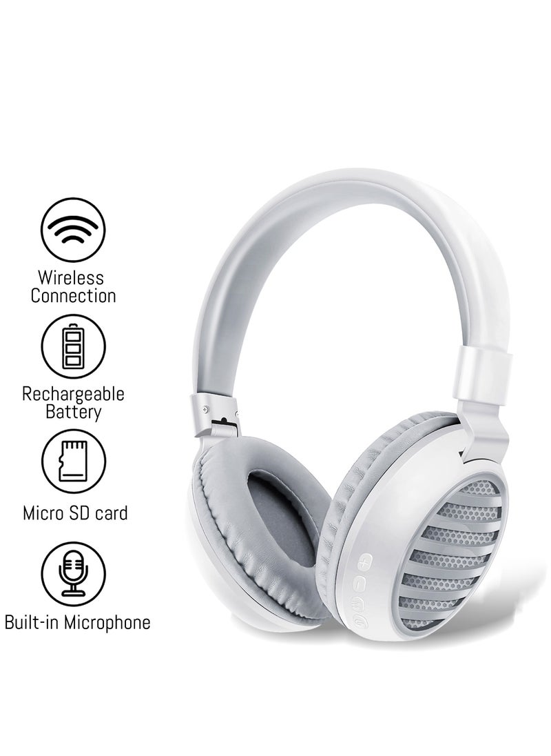 GULFLINK - 200mah Bluetooth Wireless Headphones for Teens Adults White - Image 1