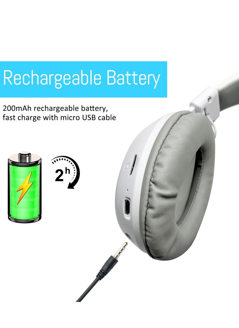 GULFLINK - 200mah Bluetooth Wireless Headphones for Teens Adults White - Image 1