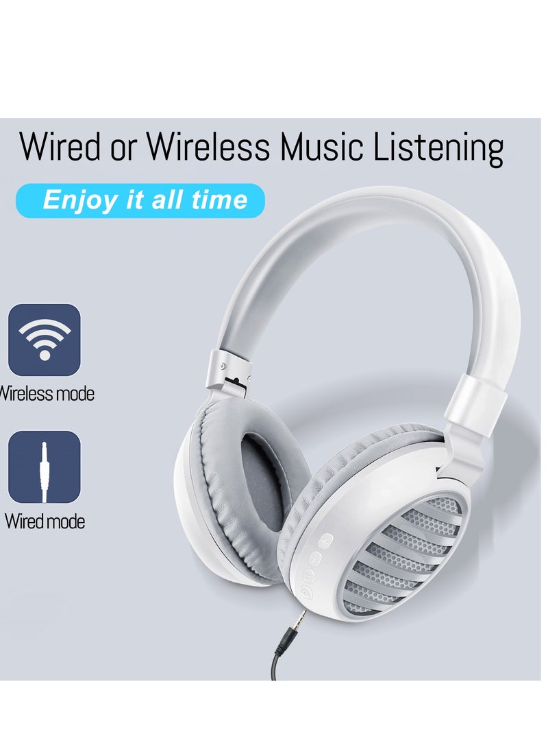 GULFLINK - 200mah Bluetooth Wireless Headphones for Teens Adults White - Image 1